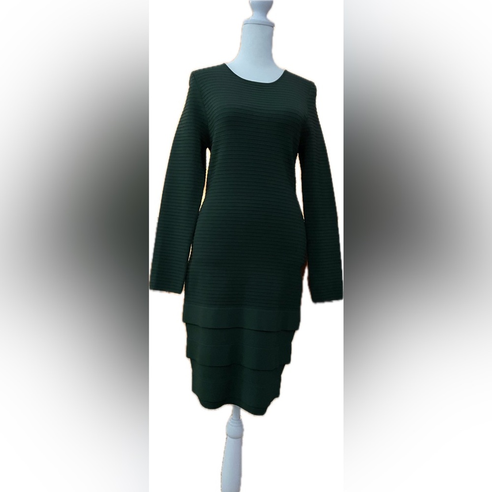Chic Long Sleeve Green Dress